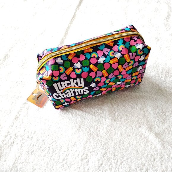 New! Old School LUCKY CHARMS Colorful 8" x 4.5" x 3.5" Cosmetic Bag SO CUTE! - Picture 5 of 8